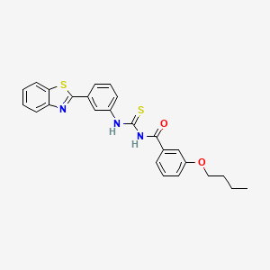 molecular formula C25H23N3O2S2 B5200894 N-({[3-(1,3-benzothiazol-2-yl)phenyl]amino}carbonothioyl)-3-butoxybenzamide 