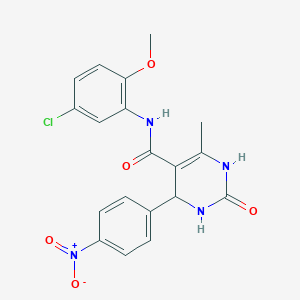 molecular formula C19H17ClN4O5 B5200900 N-(5-chloro-2-methoxyphenyl)-6-methyl-4-(4-nitrophenyl)-2-oxo-1,2,3,4-tetrahydro-5-pyrimidinecarboxamide 