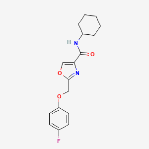 molecular formula C17H19FN2O3 B5200906 N-cyclohexyl-2-[(4-fluorophenoxy)methyl]-1,3-oxazole-4-carboxamide 