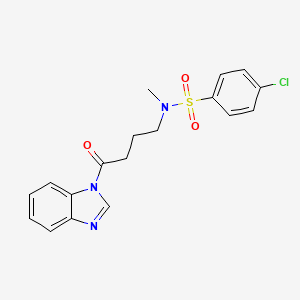 molecular formula C18H18ClN3O3S B5200909 N-[4-(1H-benzimidazol-1-yl)-4-oxobutyl]-4-chloro-N-methylbenzenesulfonamide 