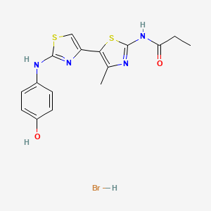 molecular formula C16H17BrN4O2S2 B5200913 N-{2-[(4-hydroxyphenyl)amino]-4'-methyl-4,5'-bi-1,3-thiazol-2'-yl}propanamide hydrobromide 