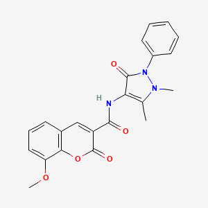 molecular formula C22H19N3O5 B5200914 N-(1,5-dimethyl-3-oxo-2-phenyl-2,3-dihydro-1H-pyrazol-4-yl)-8-methoxy-2-oxo-2H-chromene-3-carboxamide 