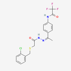 molecular formula C19H17ClF3N3O2S B5200920 N-[4-(N-{[(2-chlorobenzyl)thio]acetyl}ethanehydrazonoyl)phenyl]-2,2,2-trifluoroacetamide 