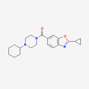 molecular formula C21H27N3O2 B5200930 6-[(4-cyclohexyl-1-piperazinyl)carbonyl]-2-cyclopropyl-1,3-benzoxazole 