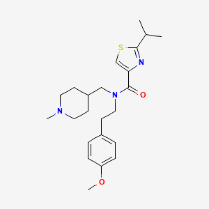 molecular formula C23H33N3O2S B5200966 2-isopropyl-N-[2-(4-methoxyphenyl)ethyl]-N-[(1-methyl-4-piperidinyl)methyl]-1,3-thiazole-4-carboxamide 