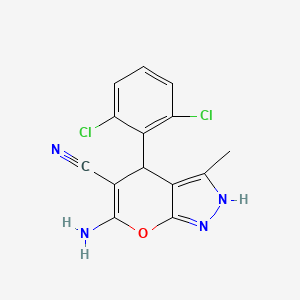 molecular formula C14H10Cl2N4O B5200983 6-amino-4-(2,6-dichlorophenyl)-3-methyl-1,4-dihydropyrano[2,3-c]pyrazole-5-carbonitrile 
