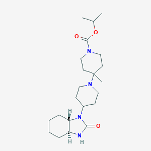 molecular formula C22H38N4O3 B520099 propan-2-yl 4-[4-[(3aS,7aS)-2-oxo-3a,4,5,6,7,7a-hexahydro-3H-benzoimidazol-1-yl]-1-piperidyl]-4-methyl-piperidine-1-carboxylate 