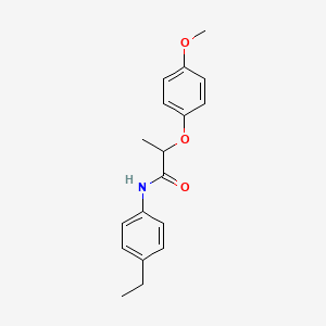 molecular formula C18H21NO3 B5200995 N-(4-ethylphenyl)-2-(4-methoxyphenoxy)propanamide 