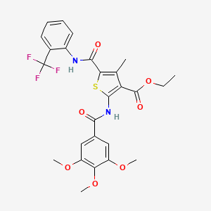 molecular formula C26H25F3N2O7S B5201022 ethyl 4-methyl-5-({[2-(trifluoromethyl)phenyl]amino}carbonyl)-2-[(3,4,5-trimethoxybenzoyl)amino]-3-thiophenecarboxylate CAS No. 6043-71-6