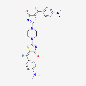 molecular formula C28H30N6O2S2 B5201043 2,2'-(1,4-piperazinediyl)bis[5-[4-(dimethylamino)benzylidene]-1,3-thiazol-4(5H)-one] 