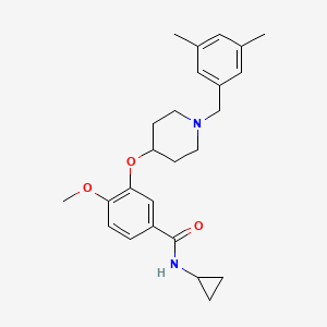 molecular formula C25H32N2O3 B5201077 N-cyclopropyl-3-{[1-(3,5-dimethylbenzyl)-4-piperidinyl]oxy}-4-methoxybenzamide 