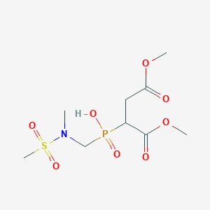 molecular formula C9H18NO8PS B5201092 [3-methoxy-1-(methoxycarbonyl)-3-oxopropyl]{[methyl(methylsulfonyl)amino]methyl}phosphinic acid 