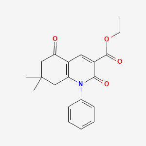 molecular formula C20H21NO4 B5201191 ethyl 7,7-dimethyl-2,5-dioxo-1-phenyl-1,2,5,6,7,8-hexahydro-3-quinolinecarboxylate 
