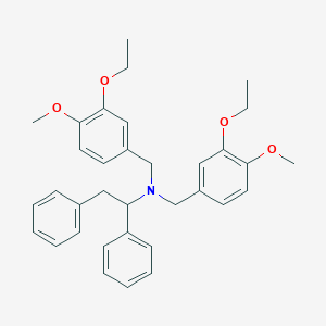 molecular formula C34H39NO4 B5201200 (1,2-diphenylethyl)bis(3-ethoxy-4-methoxybenzyl)amine 