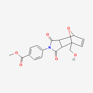 molecular formula C17H15NO6 B5201208 methyl 4-[1-(hydroxymethyl)-3,5-dioxo-10-oxa-4-azatricyclo[5.2.1.0~2,6~]dec-8-en-4-yl]benzoate 