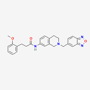 molecular formula C26H26N4O3 B5201226 N-[2-(2,1,3-benzoxadiazol-5-ylmethyl)-1,2,3,4-tetrahydro-7-isoquinolinyl]-3-(2-methoxyphenyl)propanamide 
