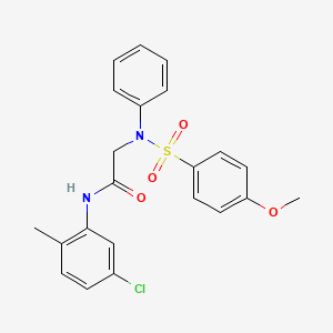 molecular formula C22H21ClN2O4S B5201255 N~1~-(5-chloro-2-methylphenyl)-N~2~-[(4-methoxyphenyl)sulfonyl]-N~2~-phenylglycinamide 