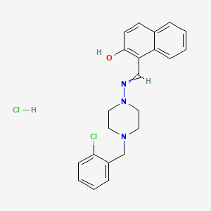 molecular formula C22H23Cl2N3O B5201263 1-({[4-(2-chlorobenzyl)-1-piperazinyl]imino}methyl)-2-naphthol hydrochloride 