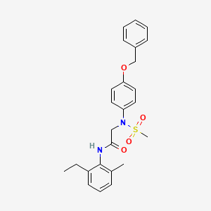 molecular formula C25H28N2O4S B5201276 N~2~-[4-(benzyloxy)phenyl]-N~1~-(2-ethyl-6-methylphenyl)-N~2~-(methylsulfonyl)glycinamide 