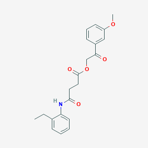 molecular formula C21H23NO5 B5201282 2-(3-methoxyphenyl)-2-oxoethyl 4-[(2-ethylphenyl)amino]-4-oxobutanoate 