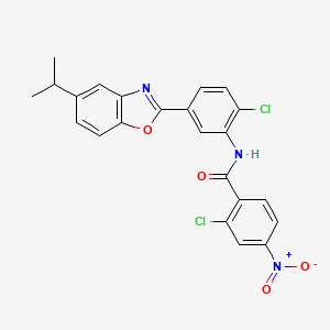 molecular formula C23H17Cl2N3O4 B5201286 2-chloro-N-[2-chloro-5-(5-isopropyl-1,3-benzoxazol-2-yl)phenyl]-4-nitrobenzamide 