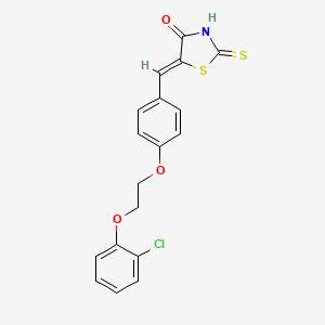 molecular formula C18H14ClNO3S2 B5201287 5-{4-[2-(2-chlorophenoxy)ethoxy]benzylidene}-2-thioxo-1,3-thiazolidin-4-one 