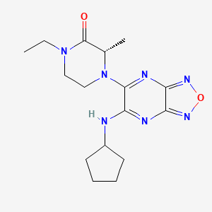 molecular formula C16H23N7O2 B5201312 (3S*)-4-[6-(cyclopentylamino)[1,2,5]oxadiazolo[3,4-b]pyrazin-5-yl]-1-ethyl-3-methyl-2-piperazinone 