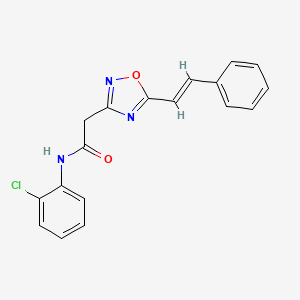 molecular formula C18H14ClN3O2 B5201317 N-(2-chlorophenyl)-2-[5-(2-phenylvinyl)-1,2,4-oxadiazol-3-yl]acetamide 