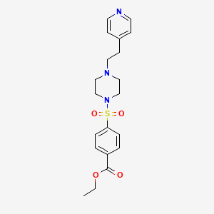 molecular formula C20H25N3O4S B5201322 ethyl 4-({4-[2-(4-pyridinyl)ethyl]-1-piperazinyl}sulfonyl)benzoate 