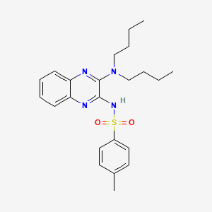 molecular formula C23H30N4O2S B5201327 N-[3-(dibutylamino)-2-quinoxalinyl]-4-methylbenzenesulfonamide 