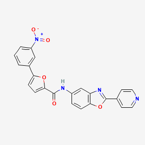 molecular formula C23H14N4O5 B5201343 5-(3-nitrophenyl)-N-[2-(4-pyridinyl)-1,3-benzoxazol-5-yl]-2-furamide 