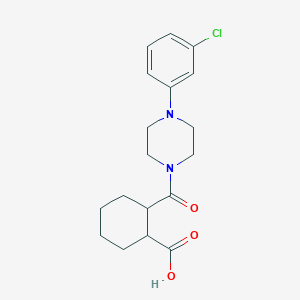 molecular formula C18H23ClN2O3 B5201351 2-{[4-(3-chlorophenyl)-1-piperazinyl]carbonyl}cyclohexanecarboxylic acid 
