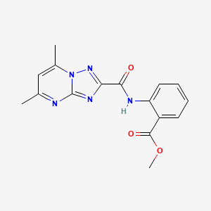 molecular formula C16H15N5O3 B5201358 methyl 2-{[(5,7-dimethyl[1,2,4]triazolo[1,5-a]pyrimidin-2-yl)carbonyl]amino}benzoate 