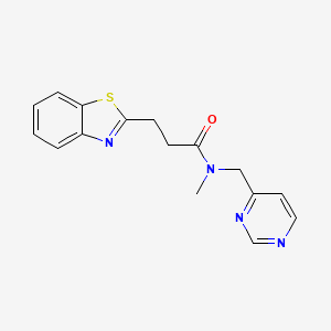 molecular formula C16H16N4OS B5201373 3-(1,3-benzothiazol-2-yl)-N-methyl-N-(4-pyrimidinylmethyl)propanamide 