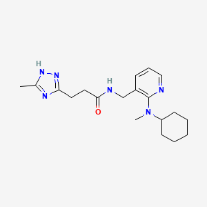 molecular formula C19H28N6O B5201383 N-({2-[cyclohexyl(methyl)amino]-3-pyridinyl}methyl)-3-(5-methyl-4H-1,2,4-triazol-3-yl)propanamide 