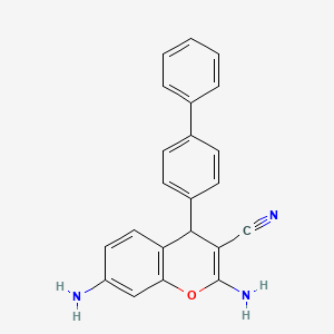 molecular formula C22H17N3O B5201411 2,7-diamino-4-(4-biphenylyl)-4H-chromene-3-carbonitrile 