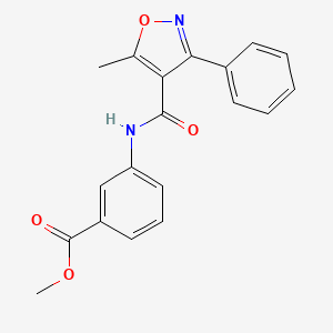 molecular formula C19H16N2O4 B5201425 methyl 3-{[(5-methyl-3-phenyl-4-isoxazolyl)carbonyl]amino}benzoate 