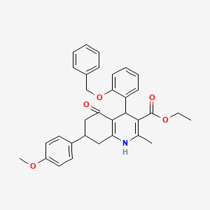 molecular formula C33H33NO5 B5201440 ethyl 4-[2-(benzyloxy)phenyl]-7-(4-methoxyphenyl)-2-methyl-5-oxo-1,4,5,6,7,8-hexahydro-3-quinolinecarboxylate 