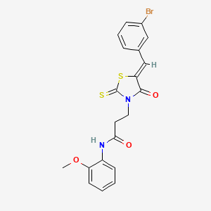 molecular formula C20H17BrN2O3S2 B5201459 3-[5-(3-bromobenzylidene)-4-oxo-2-thioxo-1,3-thiazolidin-3-yl]-N-(2-methoxyphenyl)propanamide 