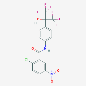 molecular formula C16H9ClF6N2O4 B5201473 2-chloro-5-nitro-N-{4-[2,2,2-trifluoro-1-hydroxy-1-(trifluoromethyl)ethyl]phenyl}benzamide 