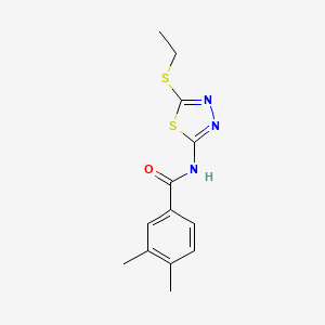 molecular formula C13H15N3OS2 B5201506 N-[5-(ethylthio)-1,3,4-thiadiazol-2-yl]-3,4-dimethylbenzamide 