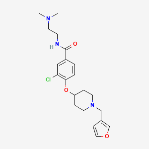 molecular formula C21H28ClN3O3 B5201513 3-chloro-N-[2-(dimethylamino)ethyl]-4-{[1-(3-furylmethyl)-4-piperidinyl]oxy}benzamide 