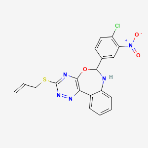 molecular formula C19H14ClN5O3S B5201539 3-(allylthio)-6-(4-chloro-3-nitrophenyl)-6,7-dihydro[1,2,4]triazino[5,6-d][3,1]benzoxazepine 
