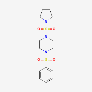 molecular formula C14H21N3O4S2 B5201545 1-(phenylsulfonyl)-4-(1-pyrrolidinylsulfonyl)piperazine 