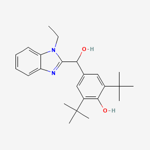 molecular formula C24H32N2O2 B5201546 2,6-di-tert-butyl-4-[(1-ethyl-1H-benzimidazol-2-yl)(hydroxy)methyl]phenol 