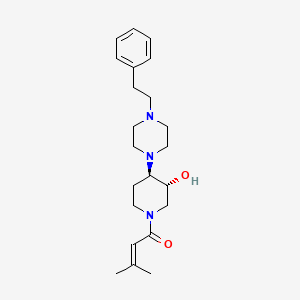 molecular formula C22H33N3O2 B5201576 (3R*,4R*)-1-(3-methyl-2-butenoyl)-4-[4-(2-phenylethyl)-1-piperazinyl]-3-piperidinol 