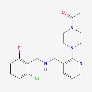 molecular formula C19H22ClFN4O B5201584 1-[2-(4-acetyl-1-piperazinyl)-3-pyridinyl]-N-(2-chloro-6-fluorobenzyl)methanamine 