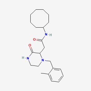 molecular formula C22H33N3O2 B5201594 N-cyclooctyl-2-[1-(2-methylbenzyl)-3-oxo-2-piperazinyl]acetamide 