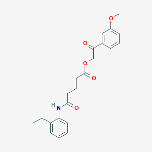 molecular formula C22H25NO5 B5201604 2-(3-methoxyphenyl)-2-oxoethyl 5-[(2-ethylphenyl)amino]-5-oxopentanoate 