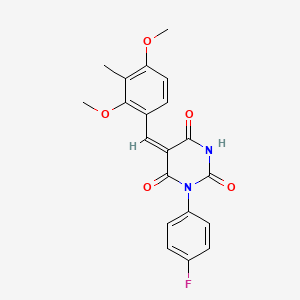 5-(2,4-dimethoxy-3-methylbenzylidene)-1-(4-fluorophenyl)-2,4,6(1H,3H,5H)-pyrimidinetrione